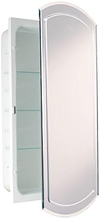 16 in. W x 30 in. H x 4.5 in. D Frameless Recessed V-Groove Beveled Eclipse Bathroom Medicine Cabinet