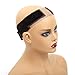 Flexible Lace Wig Grip Band Wig Elastic Bands Women Hair Scarf Velvet Comfort Head Band Adjustable Hook and Loop Fastener with 1 Wig Cap (Brown)