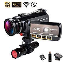 4K Wifi Full Spectrum Camcorders, Ultra HD Infrared Night Vision Paranormal Investigation Video Camera with 60fps 24MP 30X Digital Zoom - Ghost Hunting Camera(with 2 batteries, 32GB SD card included)