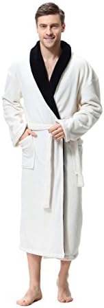 Premium Bathrobe for Men Soft Coral Fleece Dressing Gown
