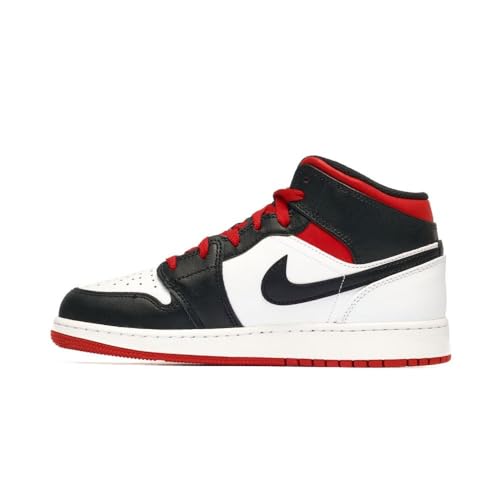 Big Kid's Jordan 1 Mid White/Gym Red-Black