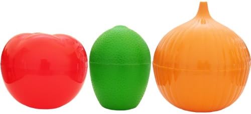 Food Storage Containers - Food Savers - BONUS 3 PACK by Kitchcrafts! Onion Tomato Lemon or Lime food keepers. AIRTIGHT to keep odours contained, keeps your fruit and vegetables fresher for longer. BPA FREE. SAVE money, no wasting plastic bags or wrap