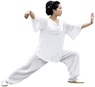 ShanRen Sports Women's Summer short sleeve Tai Chi Uniform (white, L)