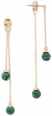 phitak shop 2.6'' Fringe Green Natural Stone Malachite Beads Droplets Stud Cocktail Earrings
