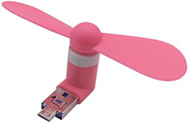 ChuangYi Portable 2in1 OTG Micro USB Mini Phone Fan Dock Handy Cooler Cooling Flexible Personal Mini Fan for Android Phone,Tablet Notebook,Mobile power (Pink)