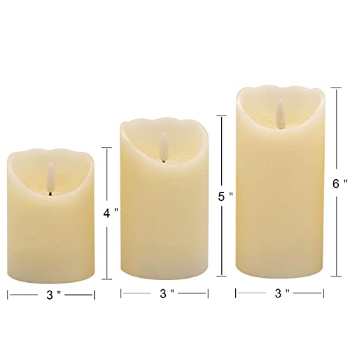 Wondise Flameless Flickering Pillar Candles with Remote and Timer