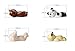 Astra Shop Creative Cartoon Animal Chopstick Rest Spoon Fork Knife Holder Cat Panda Bear and Rabbit Spoon Rest -Set of 4