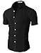 H2H Mens Fashion Slim Fit Wrinkle Free Short Sleeve Basic Dress Shirts