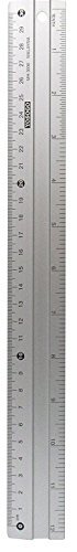 Yosogo 12 Inch/ 30cm Aluminum Non Slip Rulers for Drawing and Safe Cutting in Set of 6 Pieces - Calibrated in Centimeters and Inch Scales for Precise Work, School and Home