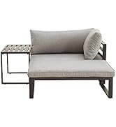 LOKATSE HOME 3-Piece Patio Furniture Outdoor Conversation Set Sectional Corner Sofa Metal Steel C...