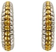 Two-Tone Medium Cable Hoop Earrings