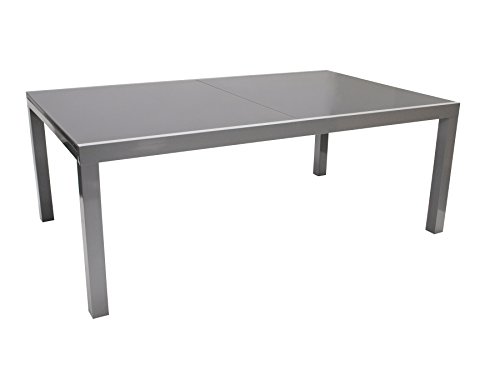 DEGAMO Gartengarnitur Vienna 7-teilig, 6X Stapelsessel aus Polyrattan schwarz sowie 1x Ausziehtisch Aluminium + Glas 180… – Bild 6