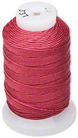 Simply Silk Beading Thread Cord Size E Maroon 0.0128 Inch 0.325mm Spool 200 Yards for Stringing Weaving Knotting