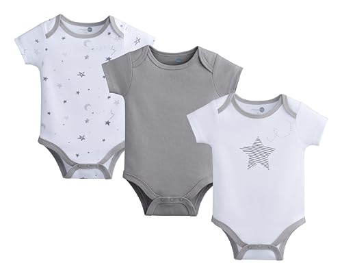 American Baby Company Unisex 3-Pack 100% Cotton Short Sleeve Bodysuit