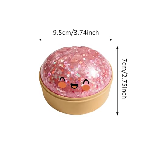 Simulation Glitter Dumpling Fidget Toy, Soft Squeeze Squishy Toy with Steamer Box, Anti Anxiety Sensory Toys, Cute Home Table Decor, Novelty Birthday Daily Gifts for All Ages