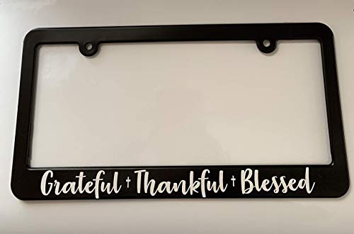 Grateful Thankful Blessed License Plate Frame Holder Christian Jesus God
