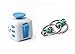 LPVLUX Fidget Stress Dice Toy Cube – Flippy Chain Fidget Toy – The Premium Fidget Dice Anti-anxiety, Depression, Stress, ADD & ADHD Cube for Children / Adults (White/Blue)
