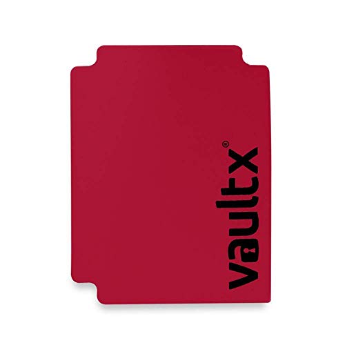 Vault X Deck Box and 150 Black Card Sleeves - Large Size for 120-130 Sleeved Cards - PVC Free Card Holder for TCG (Red)