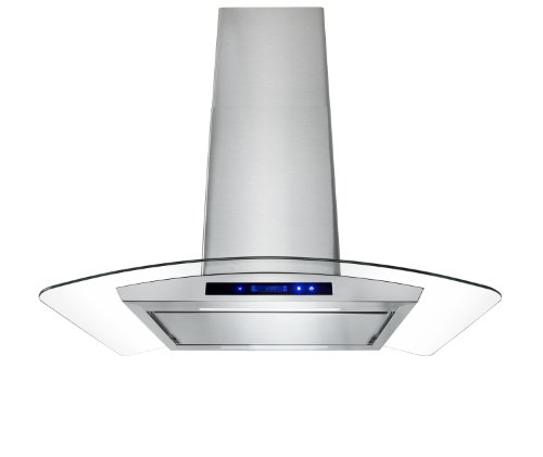 FIREBIRD Stainless Steel 36" Euro Style Island Mount Range Hood LED Screen FBGV-P5009-GL-36