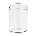 MetroDecor mDesign Bathrooom Vanity Canister Jars for Cotton Balls, Swabs, Cosmetic Pads - Set of 2, Clear