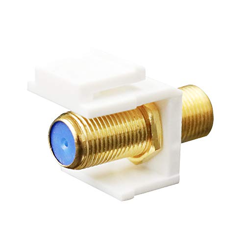 MicVista CN04 Gold-Plated RG6 Keystone Jack (Coaxial Keystone Jack) Insert (5 Pack)