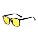 Cyxus Anti Blue Light Filter [Sleep Better] UV Block Radiation Eyestrain Reading Safety Glasses Square Computer Eyewear Vintage Classic Frame/Yellow 49mm Lens, Unisex(Men/Women) (Black)
