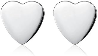 Foreverstore Sterling Silver Heart Stud Earring for Women Girls