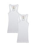 2 Pack Zenana Women's Basic Ribbed Tank Top Large White & White