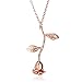 Gmai Vintage Rose Flower Pendant Necklace Lovers Birthday Friendship Jewelry Gift (Rose Gold)