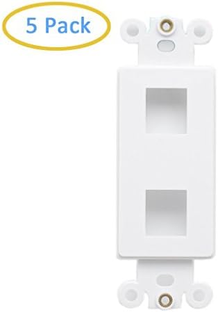 VICTEK QuickPort Keystone Decora Insert 2-Port/Hole White - 5 Pack