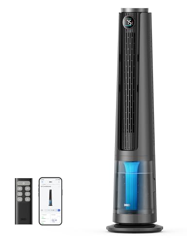 DREO TurboCool 765S 3in1 Misting Fan, 6L Tank, 10.4m/s, DC 20dB Motor, Oscillating 90°, 12 Speed, 4 Modes, Quick Cooling for Bedroom