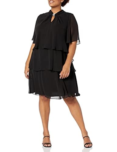 S.L. Fashions Women's JewelStrap Tiered Cocktail Party Dress Petite and Reg S.L. Fashions Women\u0027s Jewel-Strap Tiered Cocktail Dress Dress