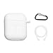 LIKDAY ll060 AirPods Case with Strap Protective Silicone Cover with Carabiner for Apple Airpods Accessories (White)