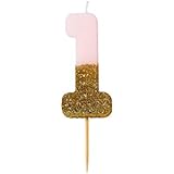 Talking Tables Bday 1 1st Birthday Candle Cake Topper, Height 8cm, 3