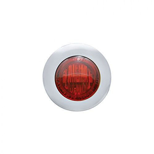 United Pacific 37968 3 LED Mini Dual Function Clearance Marker W/ Bezel - Red LED/Red Lens