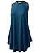 URBANCLEO Womens Mock Neck Sleeveless eLong Tunic Top Shirt TEAL 3XLARGE