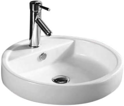 Caracalla CA4039A-One Hole-637509836610 Ceramic Self Rimming Washbasin, White