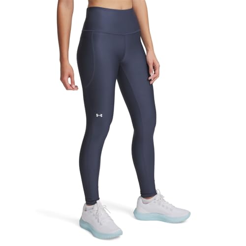 Under Armour Womens HeatGear Armour High Waisted Leggings, (044) Downpour Gray / / White, Large at Amazon