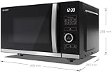 Sharp YC-QS254AU-B 25 Litre 900W Digital Flatbed Microwave Black view 3