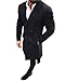 lookwoild Mens Long Double Breasted Trench Coat Gentlemen Formal Wear Jacket Overcoat Outfits Pea Coats (Black, XXL)