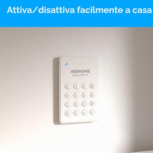 AGSHOME 15-Piece Wireless Home Alarm - Home Burglar Alarm - DIY with Wi-Fi & App Notifications - Includes Siren, 10 Sensors, 2 Remote Controls, 1 Motion Sensor, 1 Keyboard, Compatible with Alexa