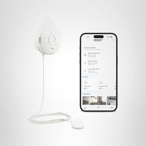 Moen Flo Smart Water Leak Detector, Drip or Flood Sensor Alarm for Home, 1-Pack, White, 920-004 - View 14