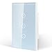Smart Wifi Light Switches, Touch Wall Switch Panel, Replace 3 Switches in 1 Gang Wall Box, Combination Switch Compatible with Alexa, Smartphone App Control