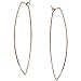 Humble Chic Geometric Marquise Threader Hoops - Hypoallergenic Rose Gold Plated Medium Hoop Earrings for Women, Lightweight Oval Leaf Elliptical Loop Statement Drop Dangles, 2.3