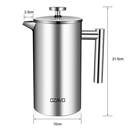 Cafetera Francesa De Cristal Y Acero Inoxidable, Con Embolo, Capacidad De  800 ml - MundoMagna