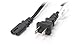 THE CIMPLE CO 2 Slot Power Cord Two Pack - Has Both Types: Polarized (Squared End) & Non-Polarized (Figure 8 End) - NEMA 1-15P to C7 C8 UL Listed - 18 AWG, 10 Amp, 125 Volt, 6 FT (1.8 Meter), Black