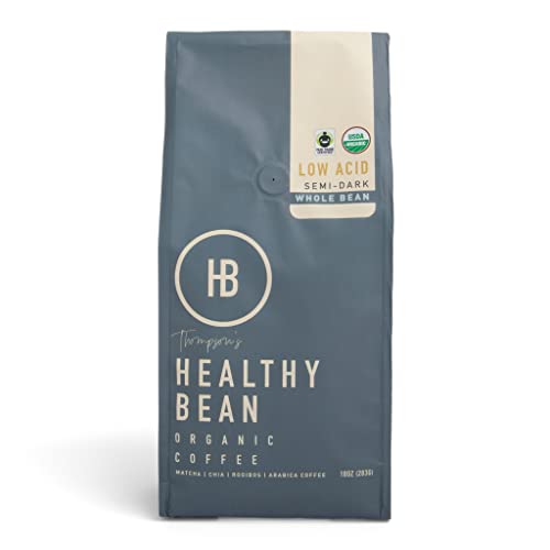 Healthy Bean Coffee Low Acid Coffee, Superfood Infused Whole Beans