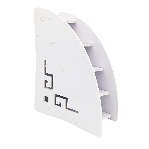 TuuTyss Simple Carved Wood TV Remote Control Organizer Holder Caddy Media Storage White-Grid