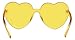 One Piece Heart Shaped Rimless Sunglasses Transparent Candy Color Eyewear(Yellow)