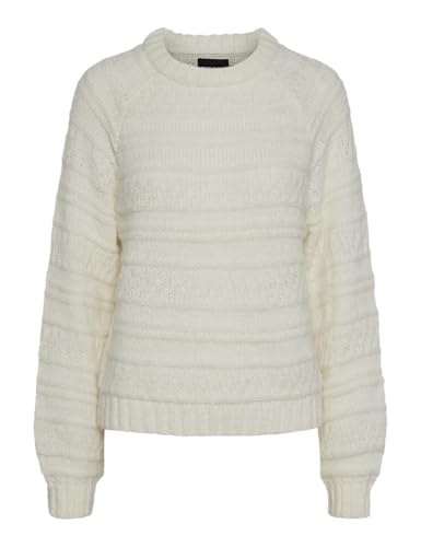 PIECES Pcneo Ls Oneck Knit BC Pull en Tricot, Motif : Option One, L Femme